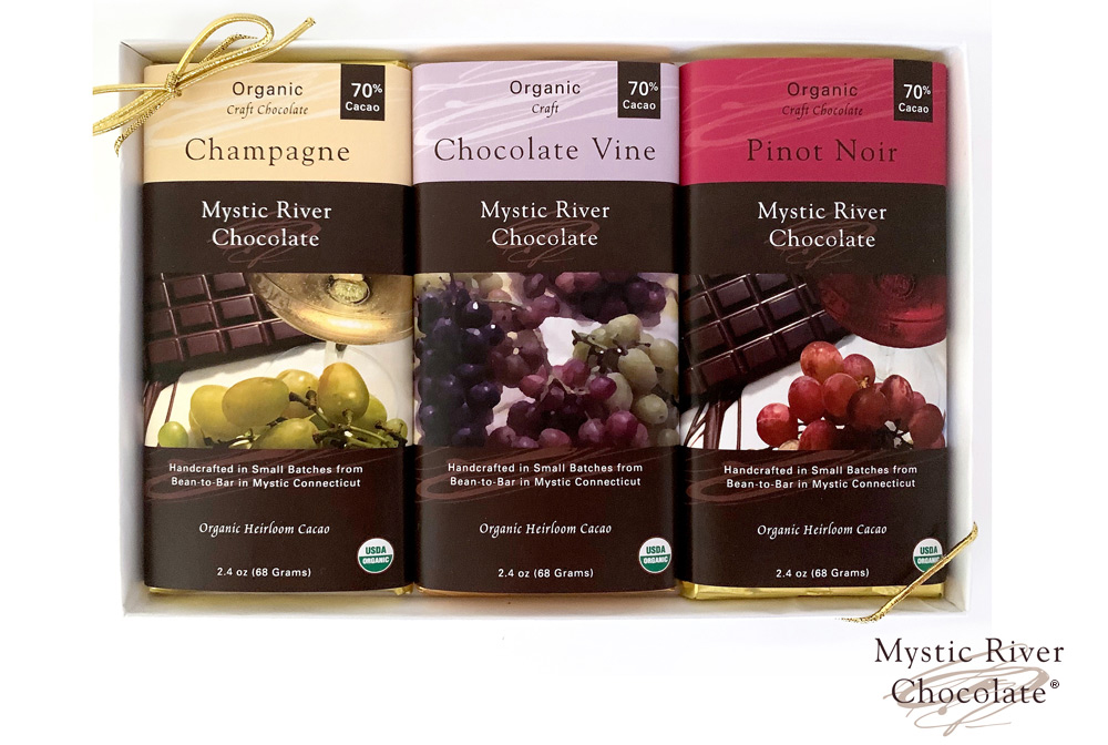 Mystic River Chocolate Three Bar Gift Box